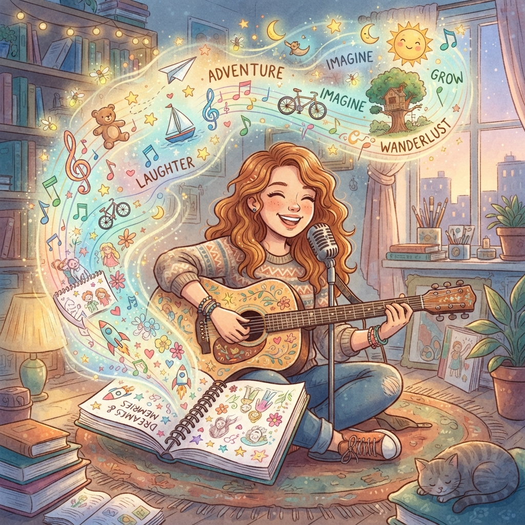 A warm journey through childhood memories, capturing the tender passage of time through music and art.