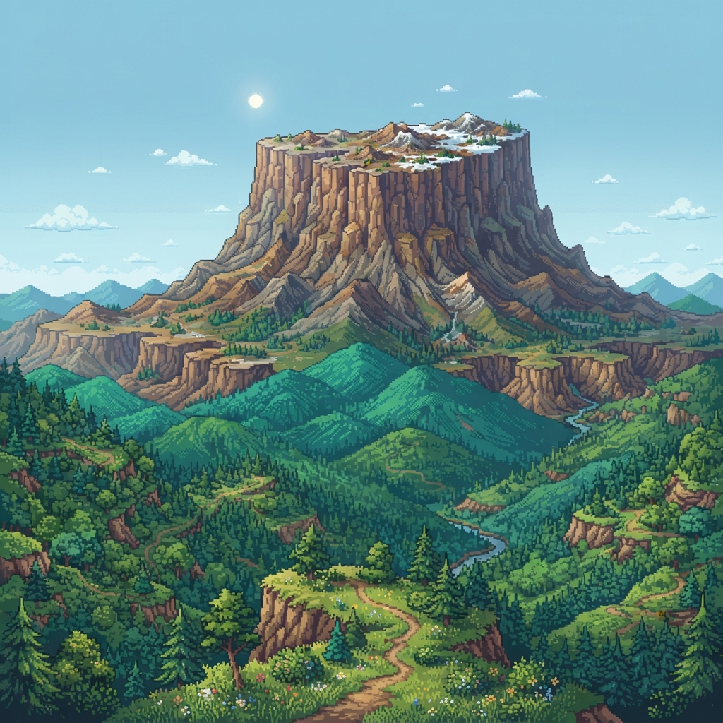 Artistic mountain and lake landscape representing serenity and a lasting travel memory.
